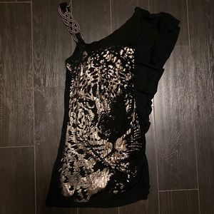 Wild spin on little black dress